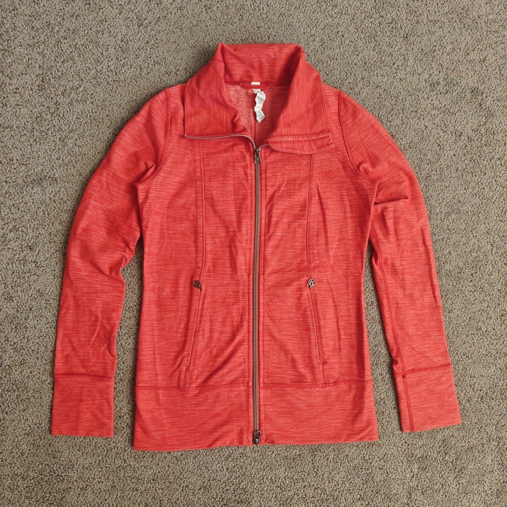 Lululemon Define Full Zip Jacket Heathered Red Orange Womens Size 4 Activewear - Picture 2 of 11